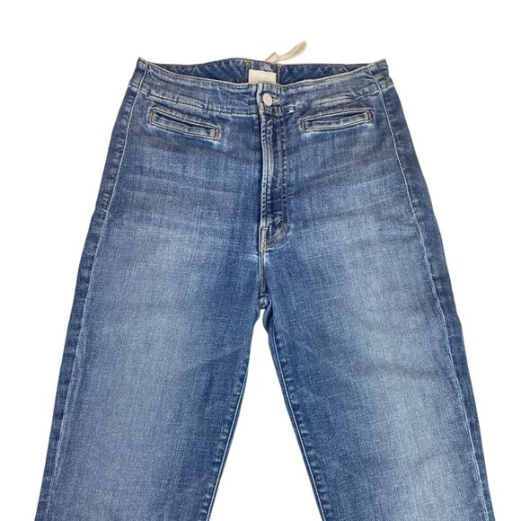 Mother Desc Lace-Up Hustler Ankle Leg Jeans Womens 29 Distressed Denim - Picture 4 of 15